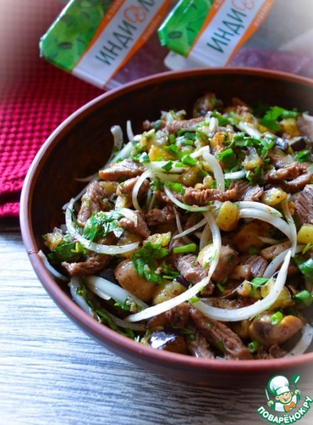 Салат "Жареный" с хрустящими баклажанами