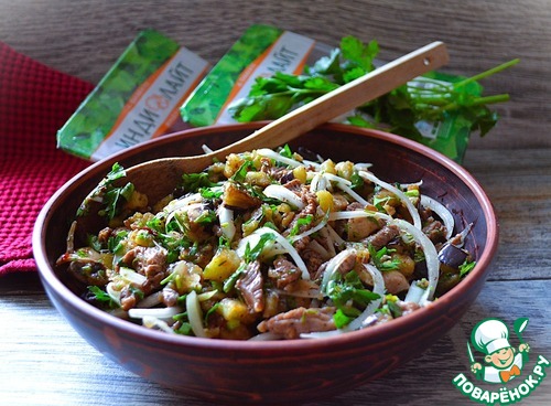 Салат "Жареный" с хрустящими баклажанами