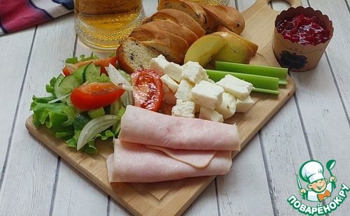 Салатная тарелка с ветчиной Салатная тарелка с ветчиной