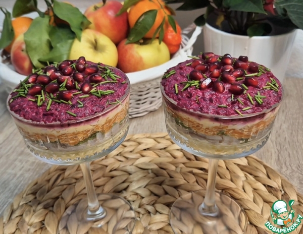 Сельдь под шубой с запечёными овощами Сельдь под шубой с запечёными овощами