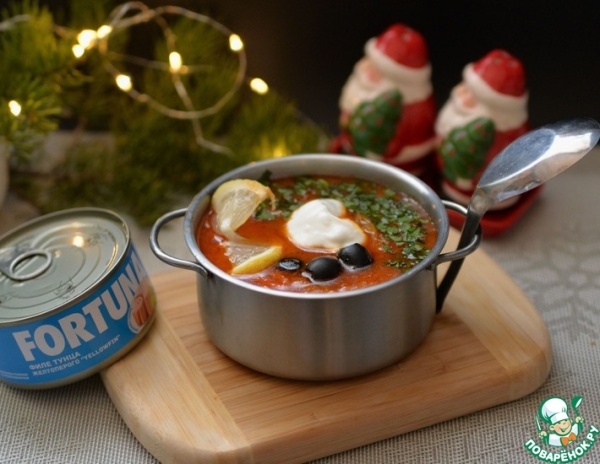 Селянка с тунцом по-домашнему Селянка с тунцом по-домашнему