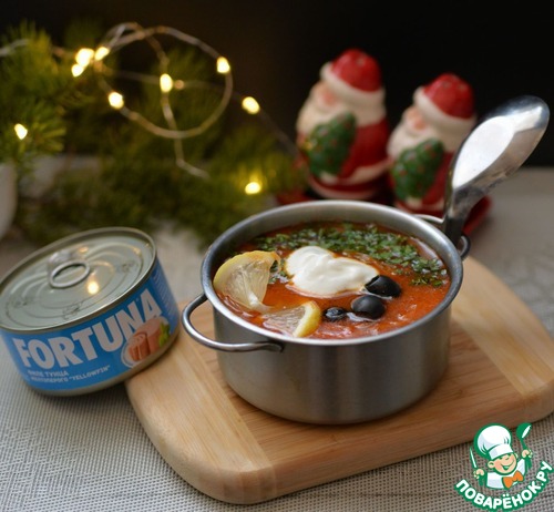 Селянка с тунцом по-домашнему Селянка с тунцом по-домашнему