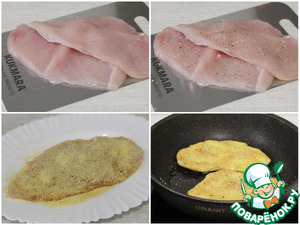 Сэндвич с курицей и глазуньей
