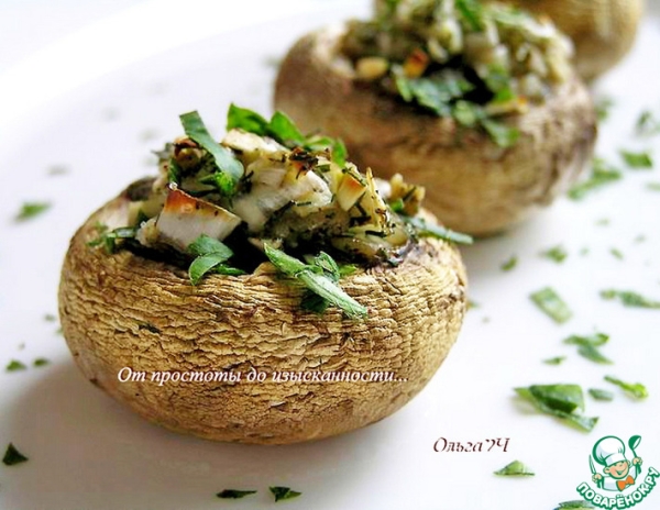 Шампиньоны с луком и чесноком Шампиньоны с луком и чесноком