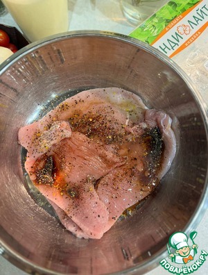 Шницель в сливочном соусе