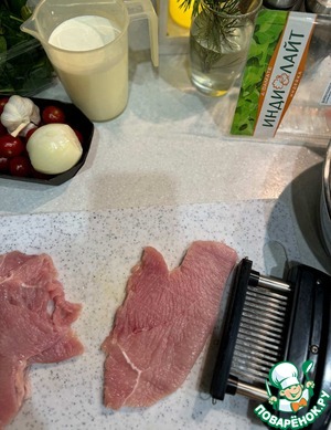 Шницель в сливочном соусе