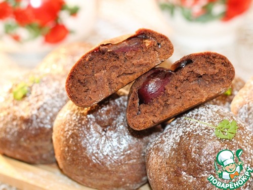 Шоколадное печенье с черешней на сгущенке Шоколадное печенье с черешней на сгущенке