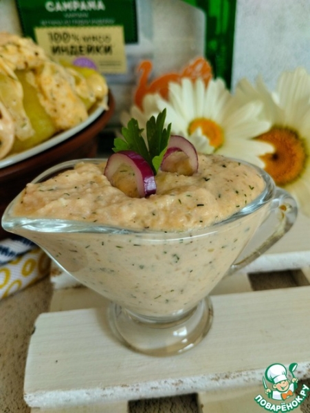 Сливочный соус из ветчины и лука