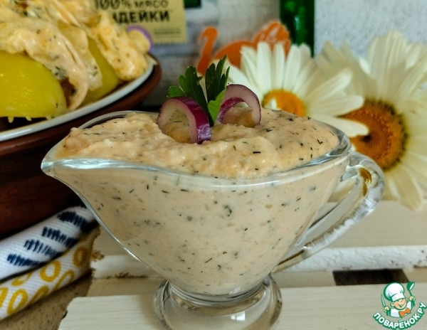 Сливочный соус из ветчины и лука