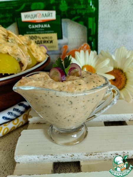 Сливочный соус из ветчины и лука