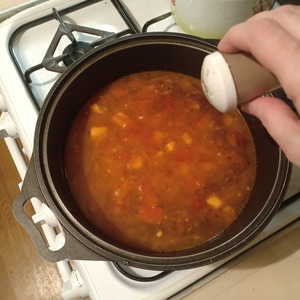 Сливочный суп с курицей и макаронами Сливочный суп с курицей и макаронами