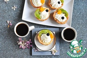 Слоеные корзиночки с чизкейком Слоеные корзиночки с чизкейком