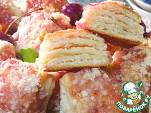 Слоистое печенье с малиновым джемом
