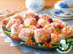 Слоистое печенье с малиновым джемом
