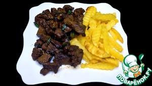 Сочная говяжья печень с луком Сочная говяжья печень с луком