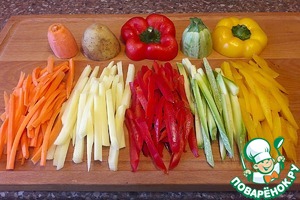 Сочный сибас, запеченный с овощами