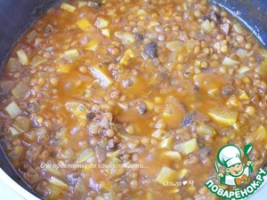 Спагетти с чечевично-грибным соусом Спагетти с чечевично-грибным соусом