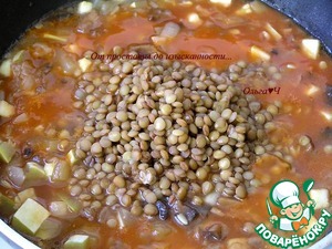 Спагетти с чечевично-грибным соусом Спагетти с чечевично-грибным соусом