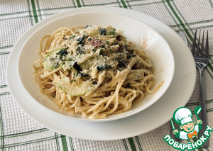 Спагетти с кабачками в сливочном соусе