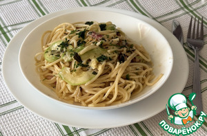 Спагетти с кабачками в сливочном соусе