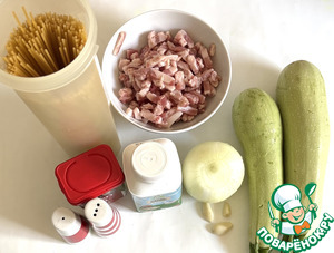 Спагетти с кабачками в сливочном соусе