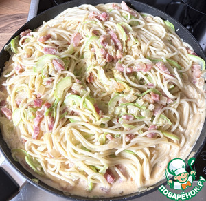 Спагетти с кабачками в сливочном соусе