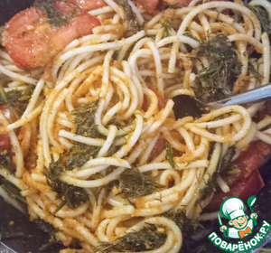 Спагетти со свежими помидорами Спагетти со свежими помидорами