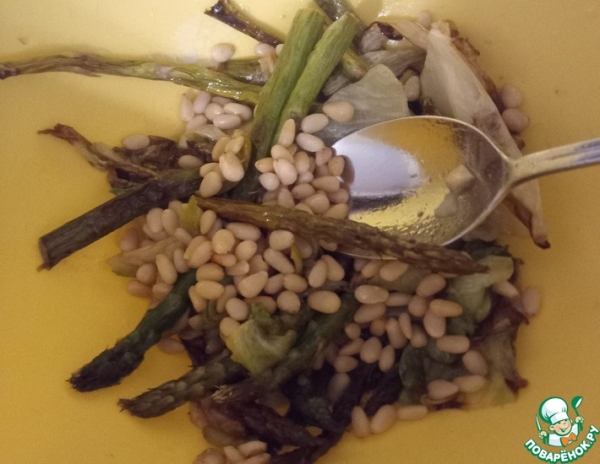 Спаржа, фисташки и лайм на гриле