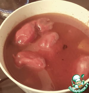 Стью с копчёными креветками, картофелем, шпинатом