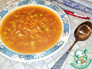 Суп из индейки с овощами и чечевицей