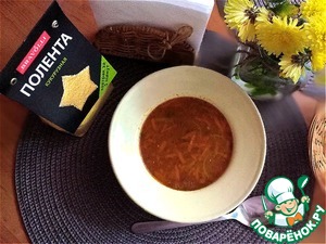 Суп из кильки с кукурузной полентой Суп из кильки с кукурузной полентой