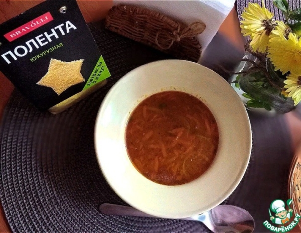 Суп из кильки с кукурузной полентой Суп из кильки с кукурузной полентой