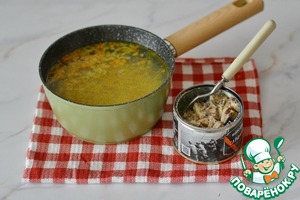 Суп из рыбных консервов с вермишелью