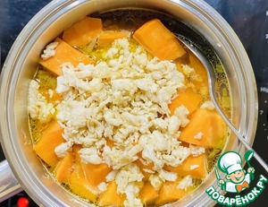 Суп-пюре с бататом и куриной грудкой