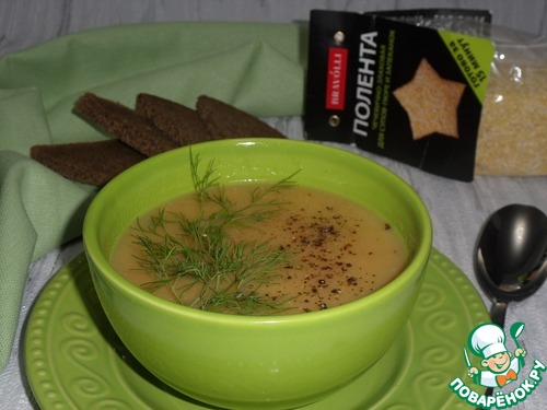 Суп-пюре с чечевично-злаковой полентой Суп-пюре с чечевично-злаковой полентой