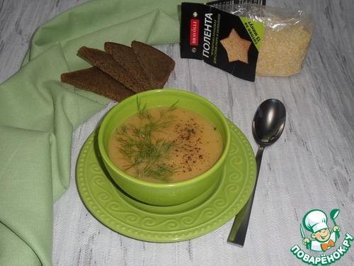 Суп-пюре с чечевично-злаковой полентой Суп-пюре с чечевично-злаковой полентой