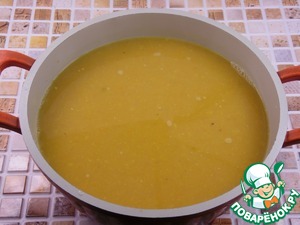 Суп-пюре с полентой, тыквой и креветками Суп-пюре с полентой, тыквой и креветками