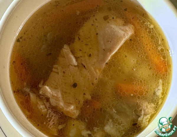 Суп рыбный. Дуэт осётра с сёмгой Суп рыбный. Дуэт осётра с сёмгой