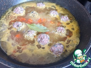 Суп с фрикадельками и кукурузной полентой Суп с фрикадельками и кукурузной полентой