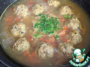 Суп с фрикадельками и кукурузной полентой Суп с фрикадельками и кукурузной полентой