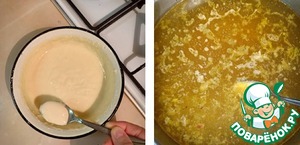 Суп с клецками на курином бульоне Суп с клецками на курином бульоне