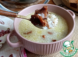 Суп с лисичками и резанным овсом