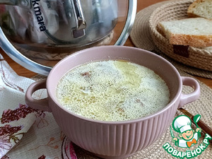 Суп с лисичками и резанным овсом