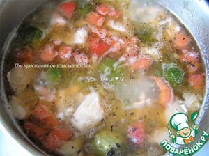 Суп с лососем и брюссельской капустой Суп с лососем и брюссельской капустой