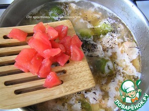 Суп с лососем и брюссельской капустой Суп с лососем и брюссельской капустой