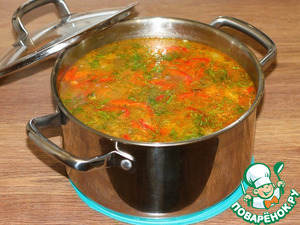Суп с маринованными огурцами и перловкой Суп с маринованными огурцами и перловкой