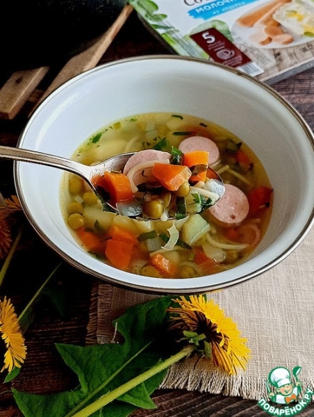 Суп с сосисками "Походный"