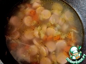 Суп с сосисками "Походный"