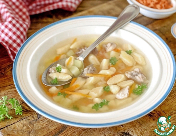 Суп с сырными галушками