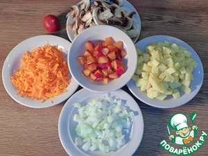 Суп с сыром и обжаренным картофелем Суп с сыром и обжаренным картофелем